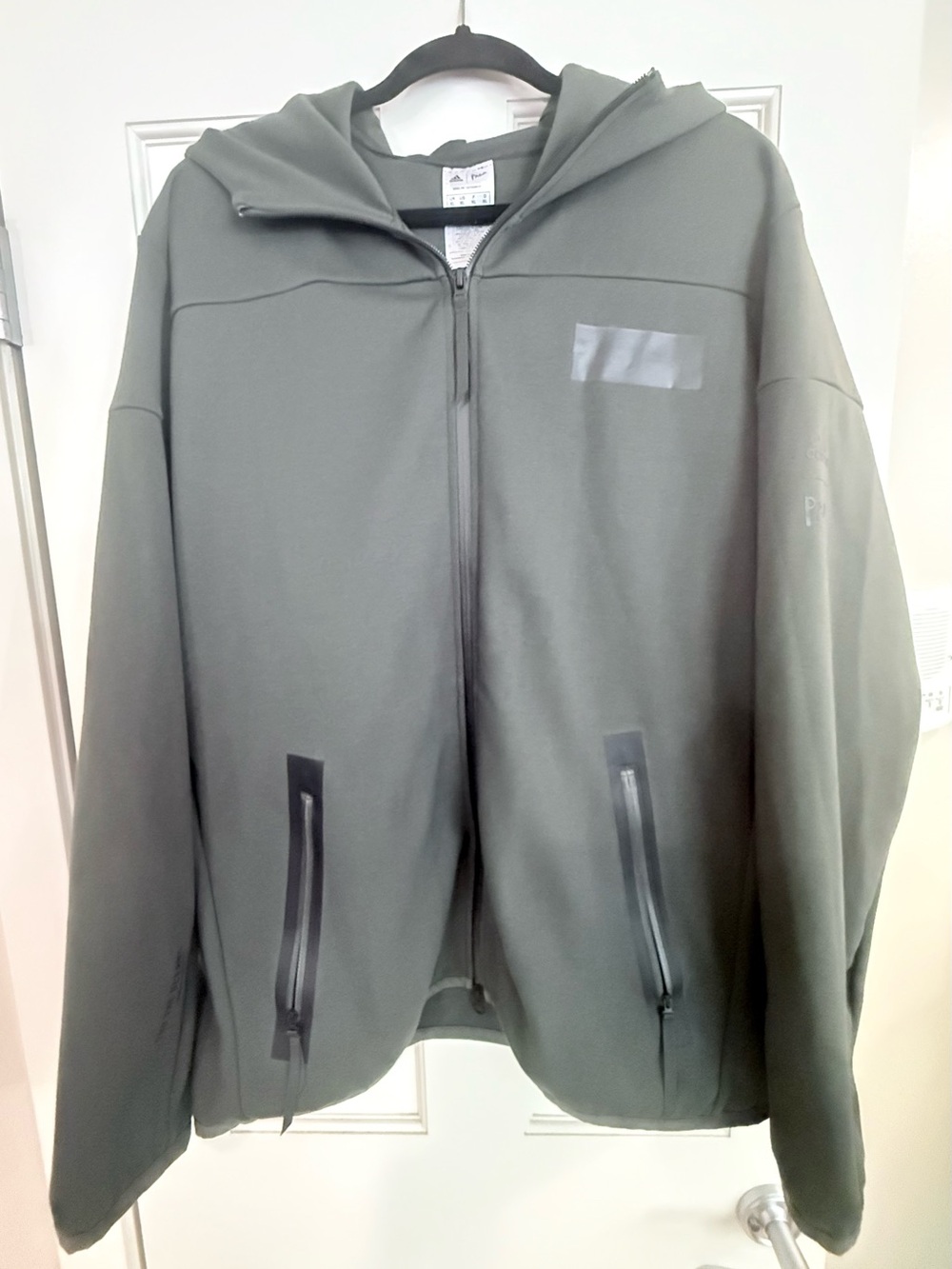 Adidas x Parley Men's Olive Green Lightweight Zip Hoodie Jacket